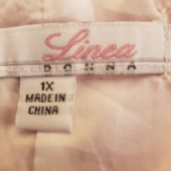 Red/White Striped Asymmetrical Linen Blend Skirt Marked Size 1X But Small EUC - Picture 7 of 9